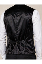 Luxurious Black Crushed Velvet Slim-Fit Waistcoat