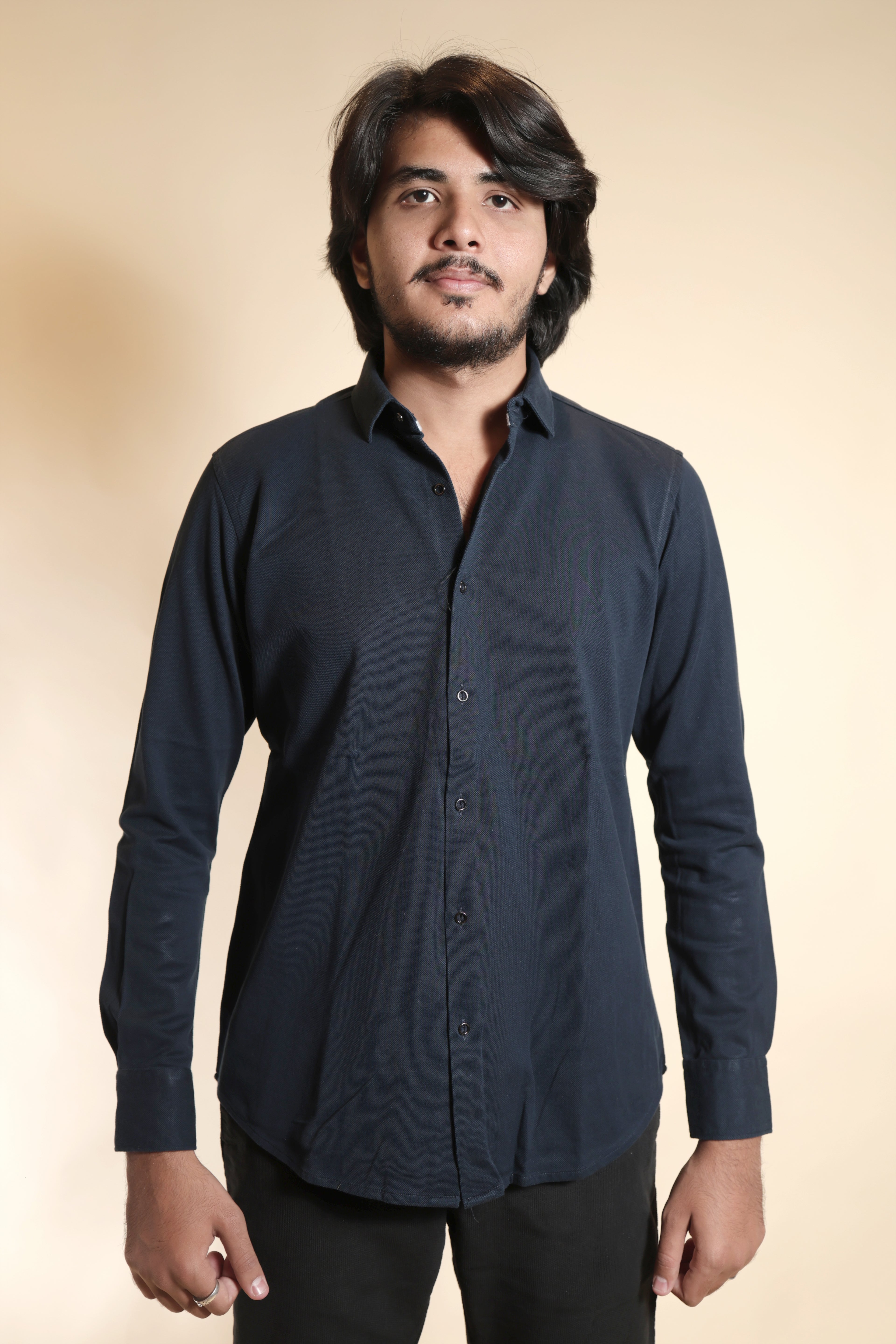 Versatile Navy Casual Shirt