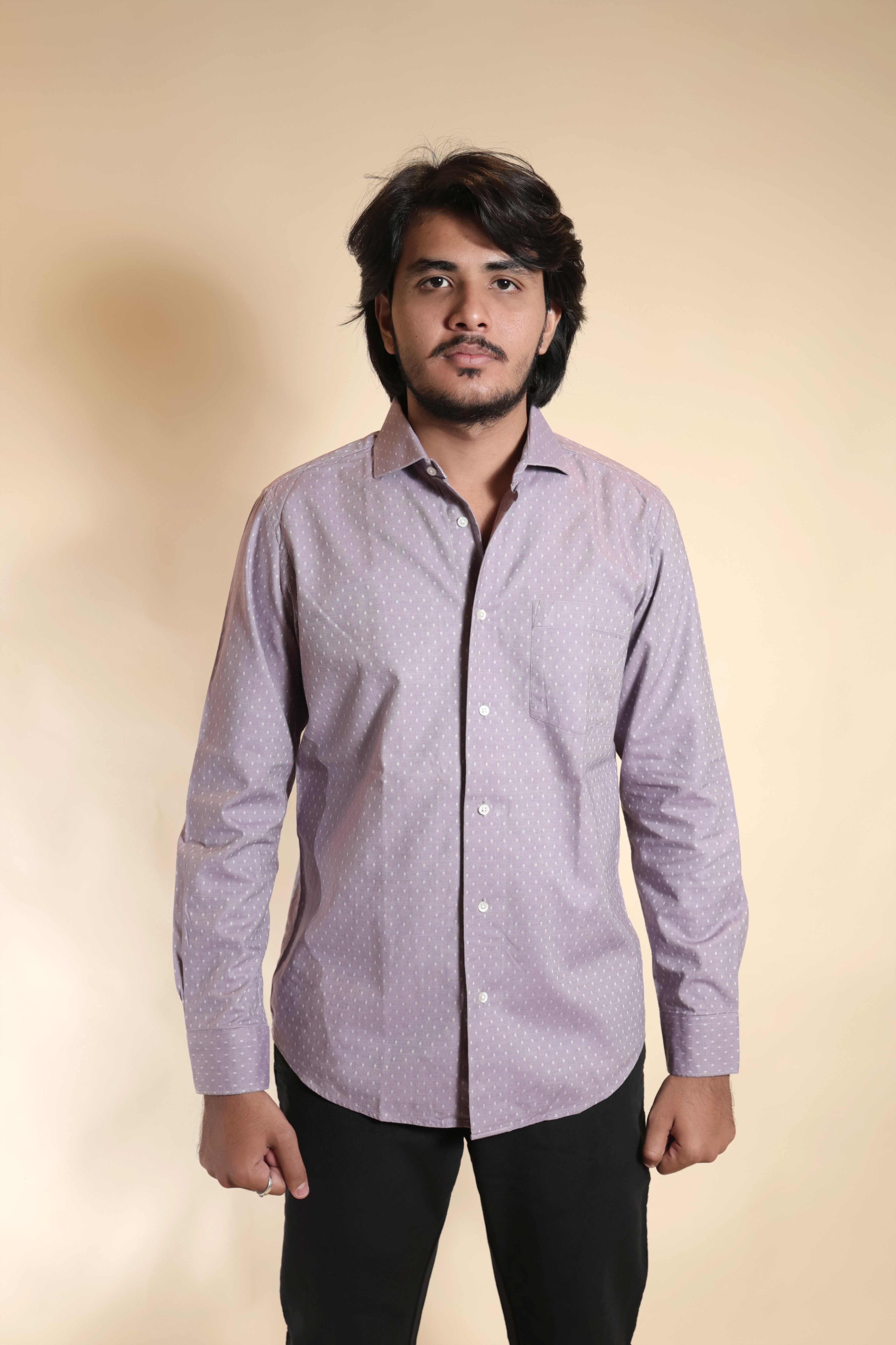 Mauve Patterned Formal Shirt