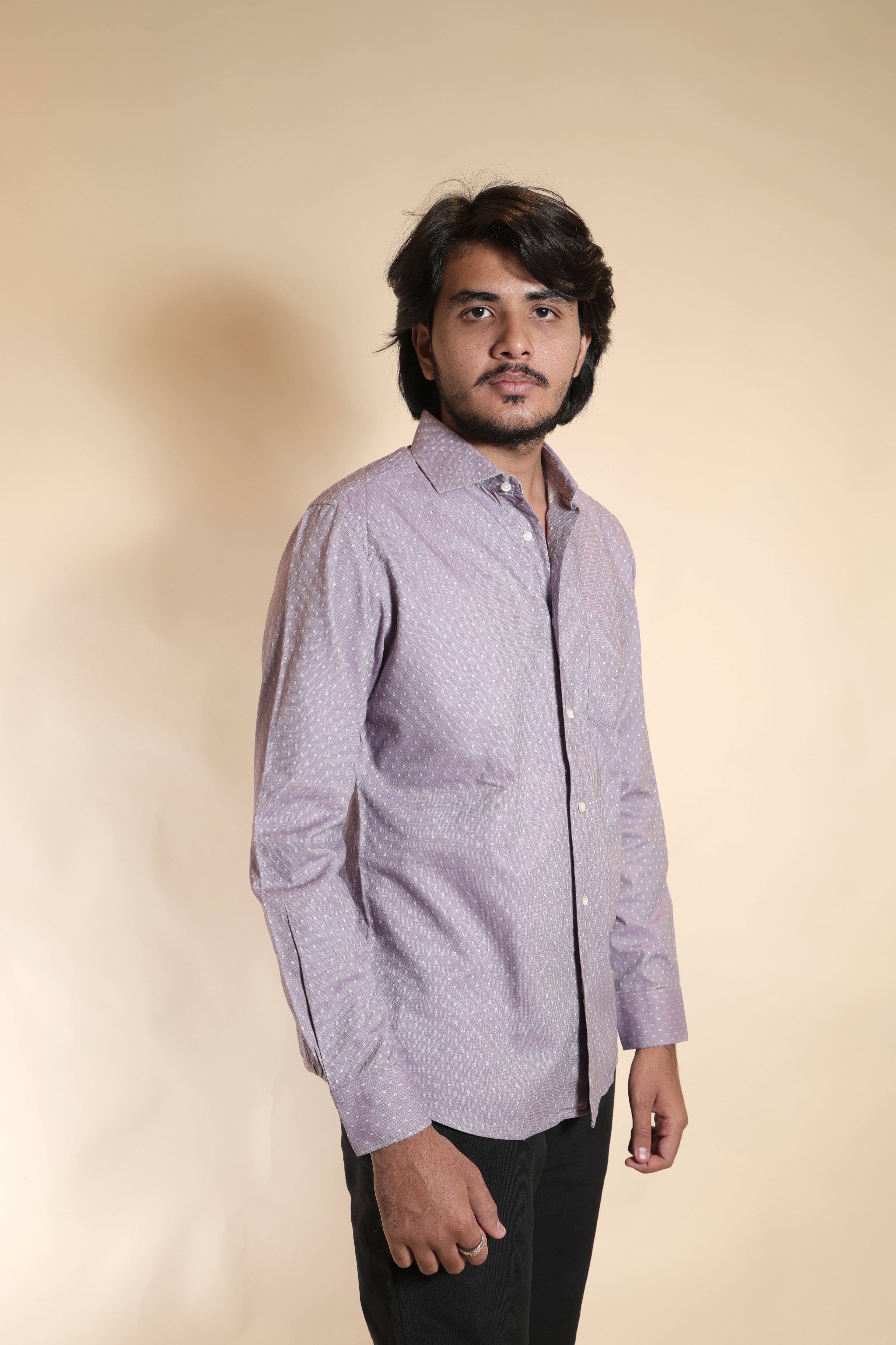 Mauve Patterned Formal Shirt