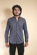 Slim Fit Dark Grey Full Sleeve Shirt