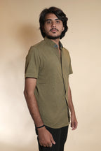 Textured Green Short Sleeve Shirt