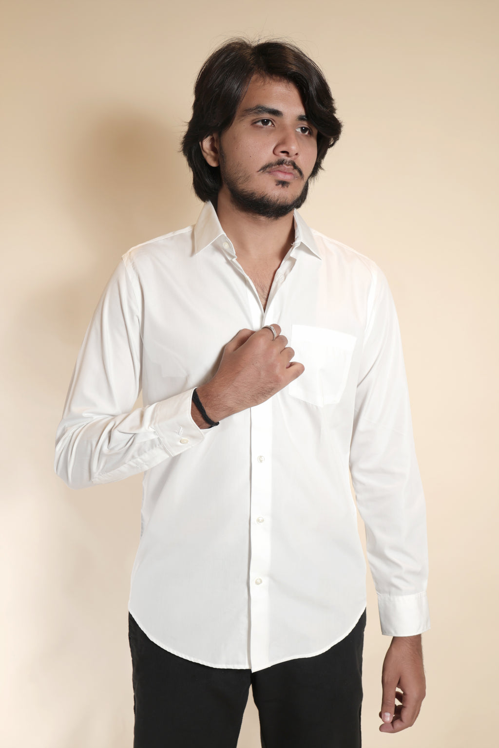 Men's Classic White Long Sleeve Formal Shirt