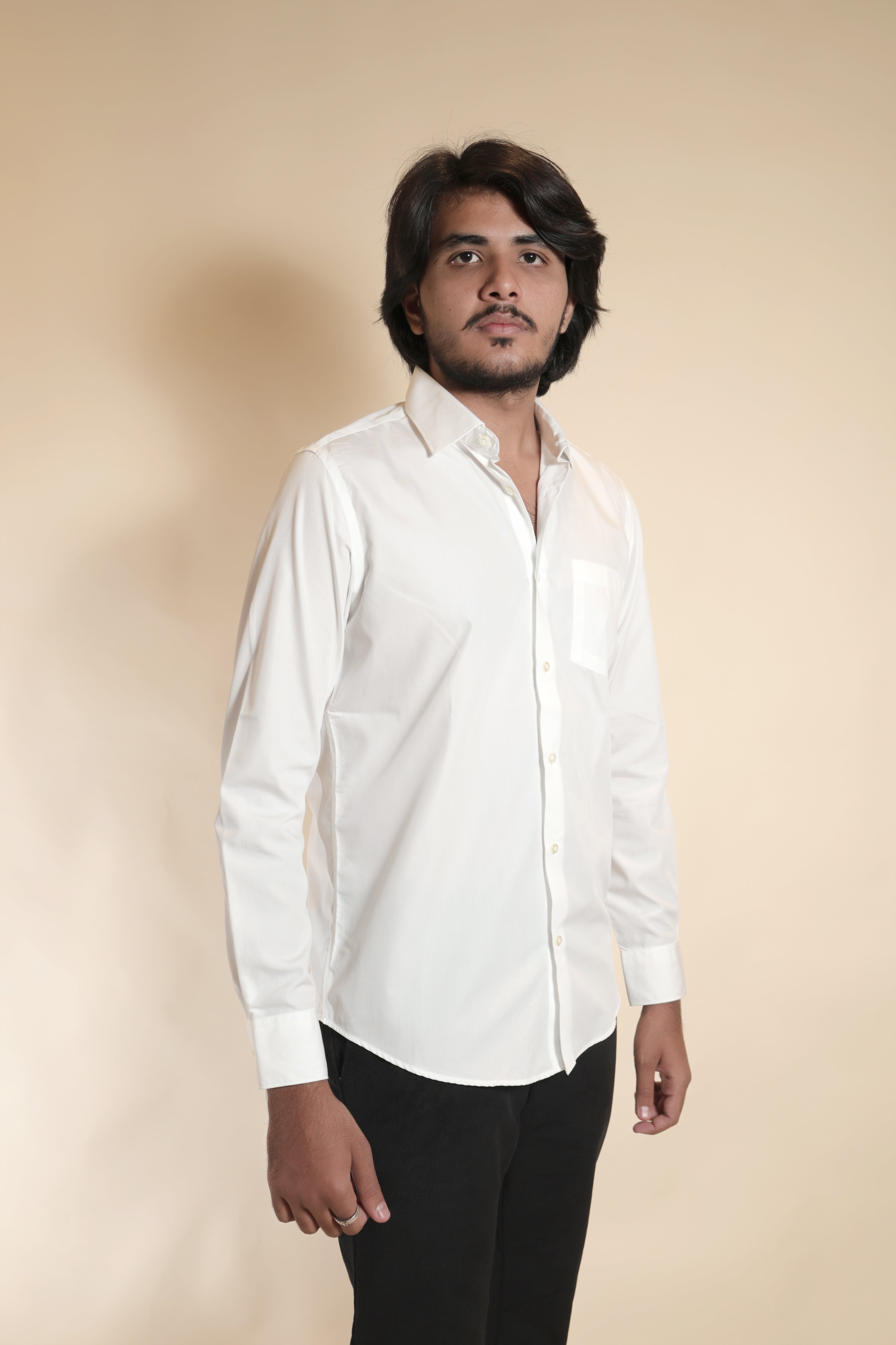Men's Classic White Long Sleeve Formal Shirt