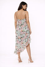 Floral Wrap Midi Dress