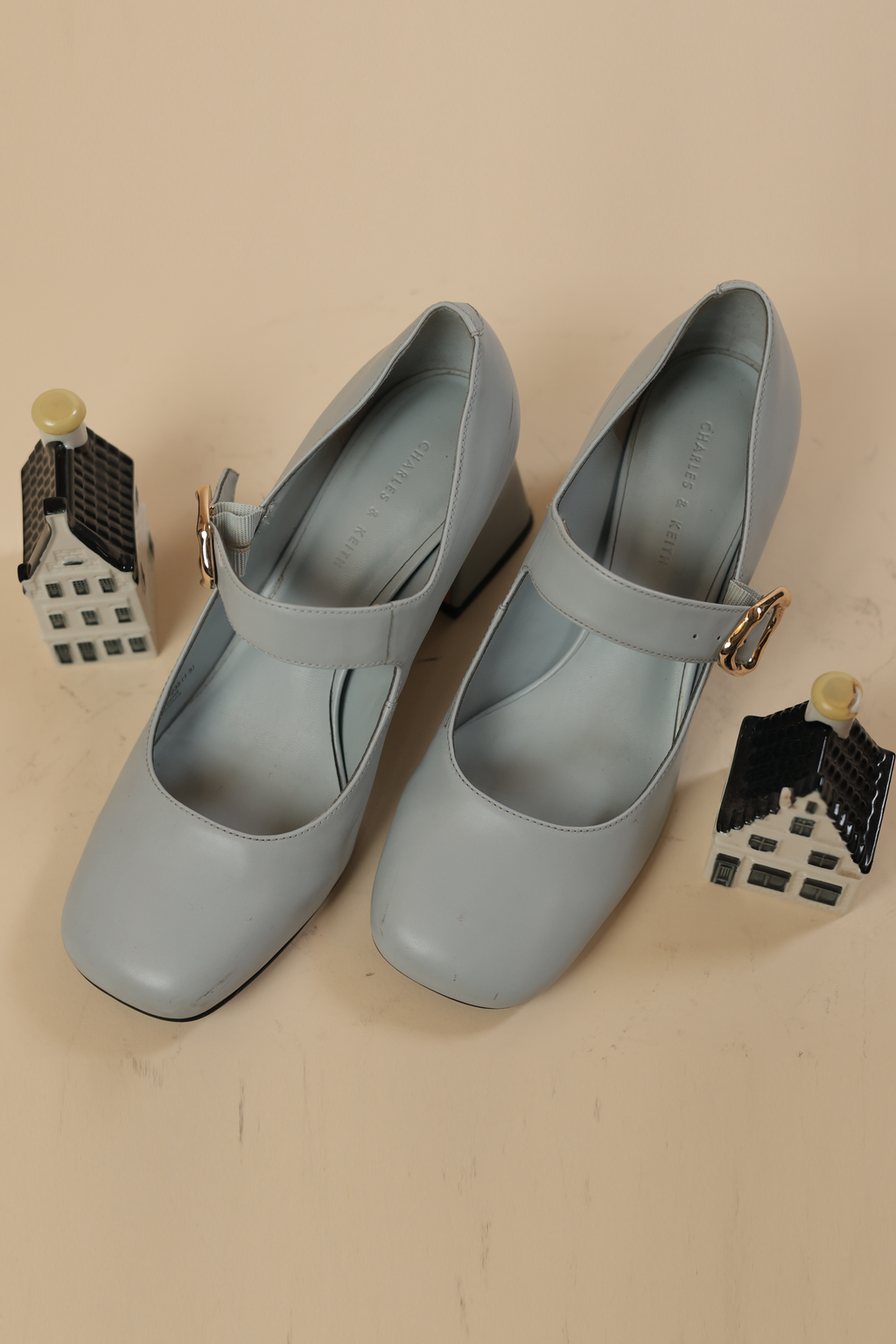 Pastel Blue Mary Jane Block Heels