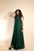 Regal Green Flowing Gown