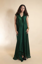 Regal Green Flowing Gown