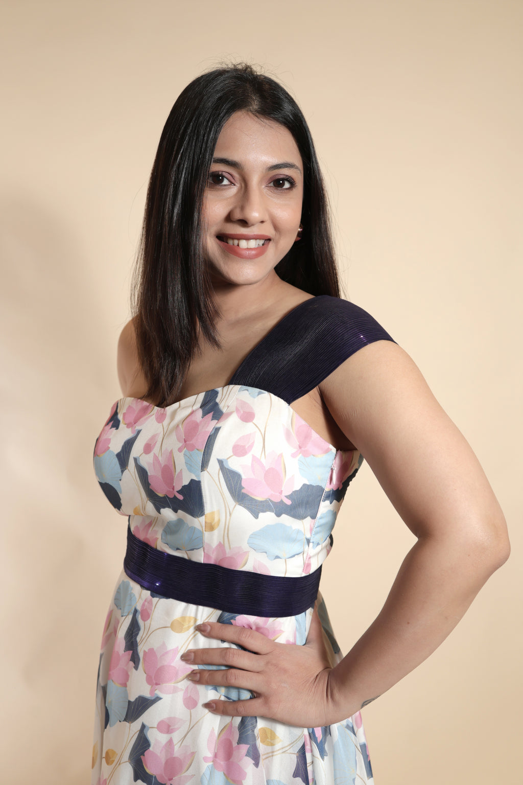 Flowy Floral Tube Maxi with Contrast Strap