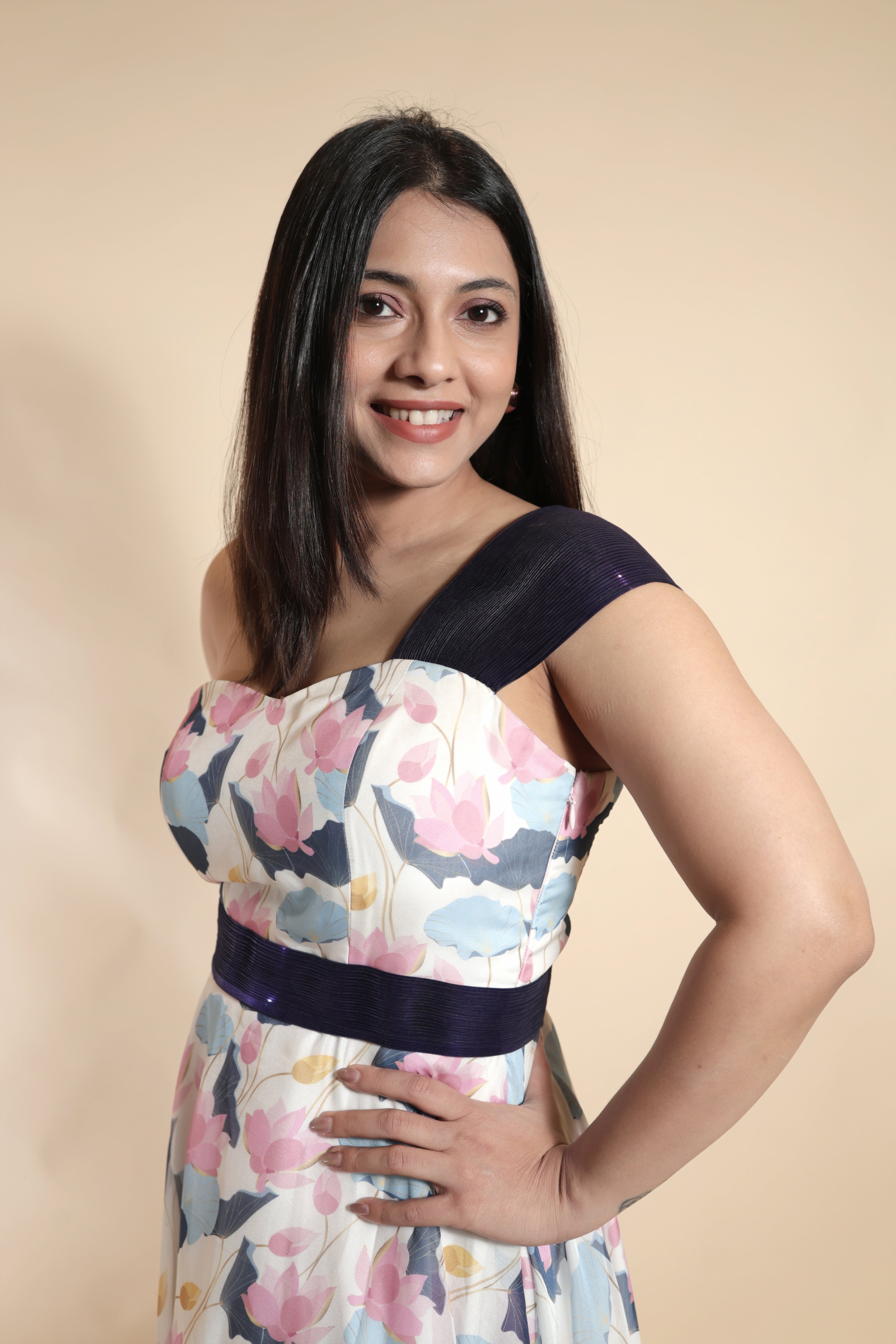 Flowy Floral Tube Maxi with Contrast Strap