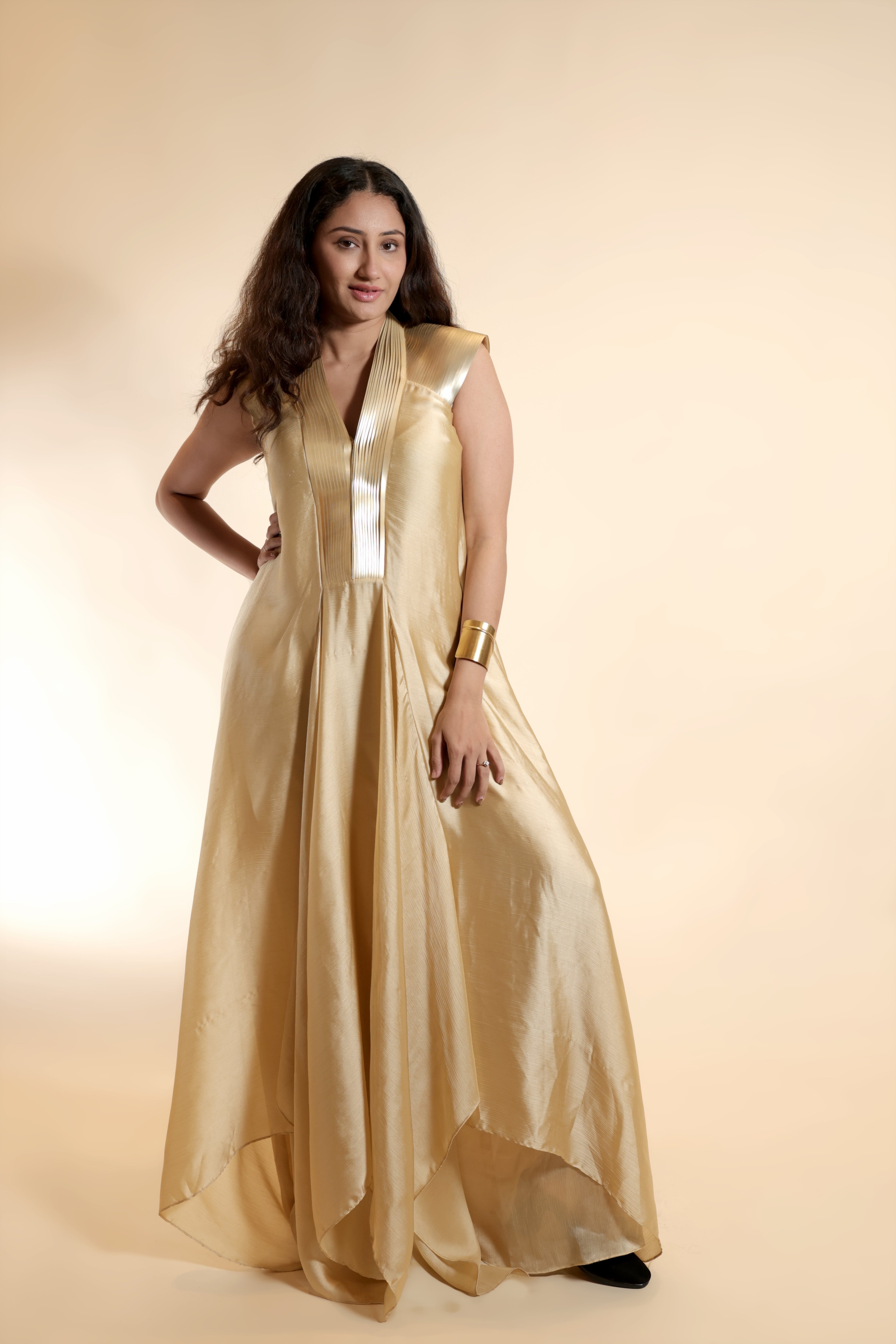 Chiffon V-Neck Gown