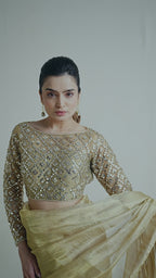 Gold Mirror-Work Embellished Blouse
