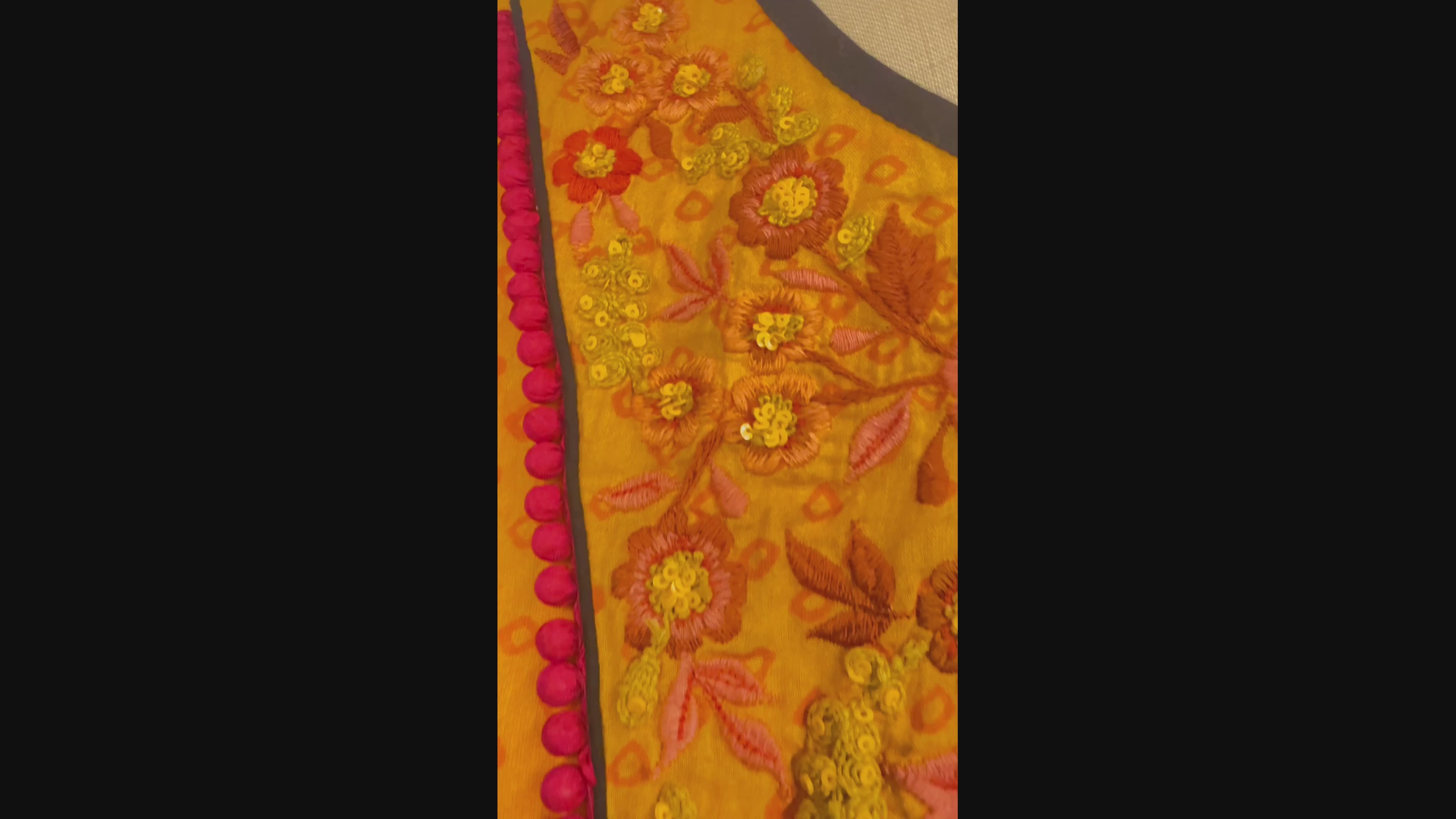 Mustard Marigold Embroidered Maxi Gown