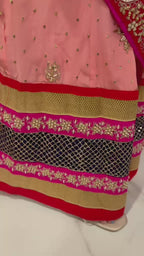 Royal Navy & Fuchsia Hand-Embroidered Chaniya Choli