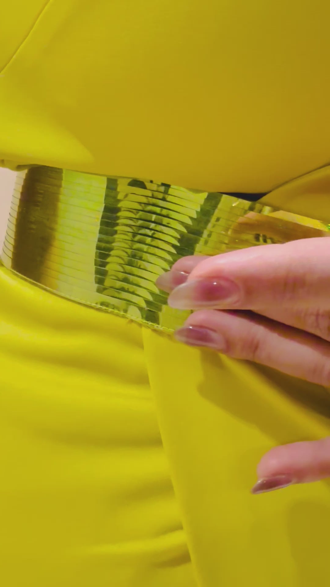 Elegant One-Shoulder Yellow Cocktail Dress With Belt