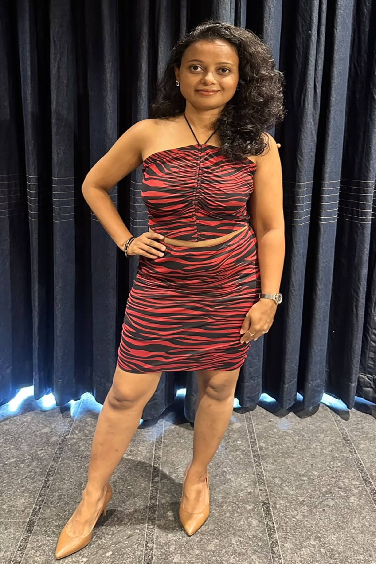Crimson Tiger Ruched Co-ord Set