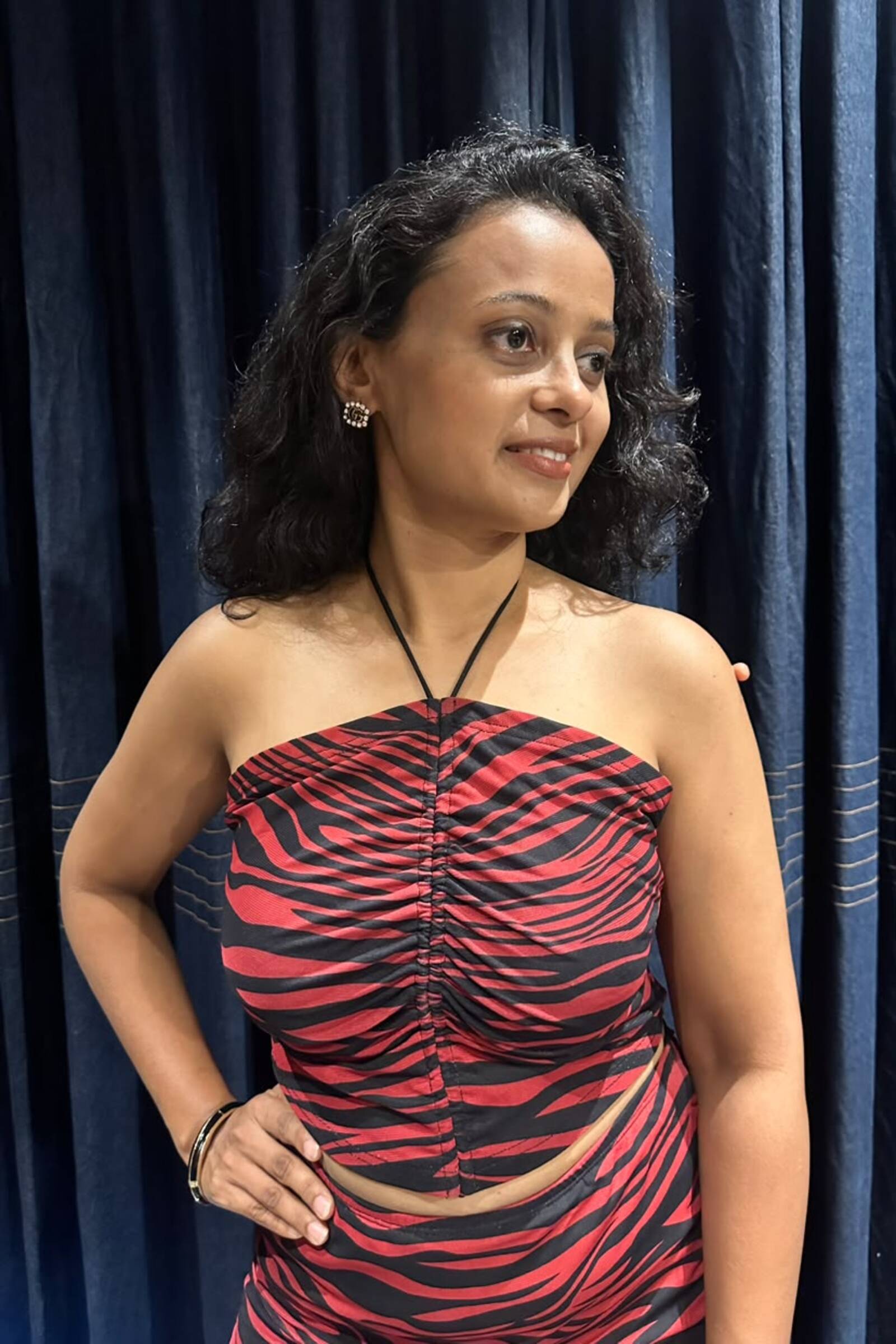 Crimson Tiger Ruched Co-ord Set