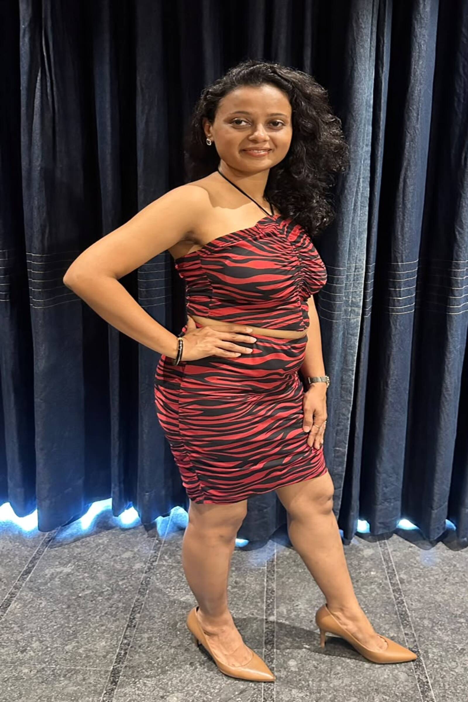 Crimson Tiger Ruched Co-ord Set