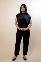 Black Stretchable Formal Evening Jumpsuit