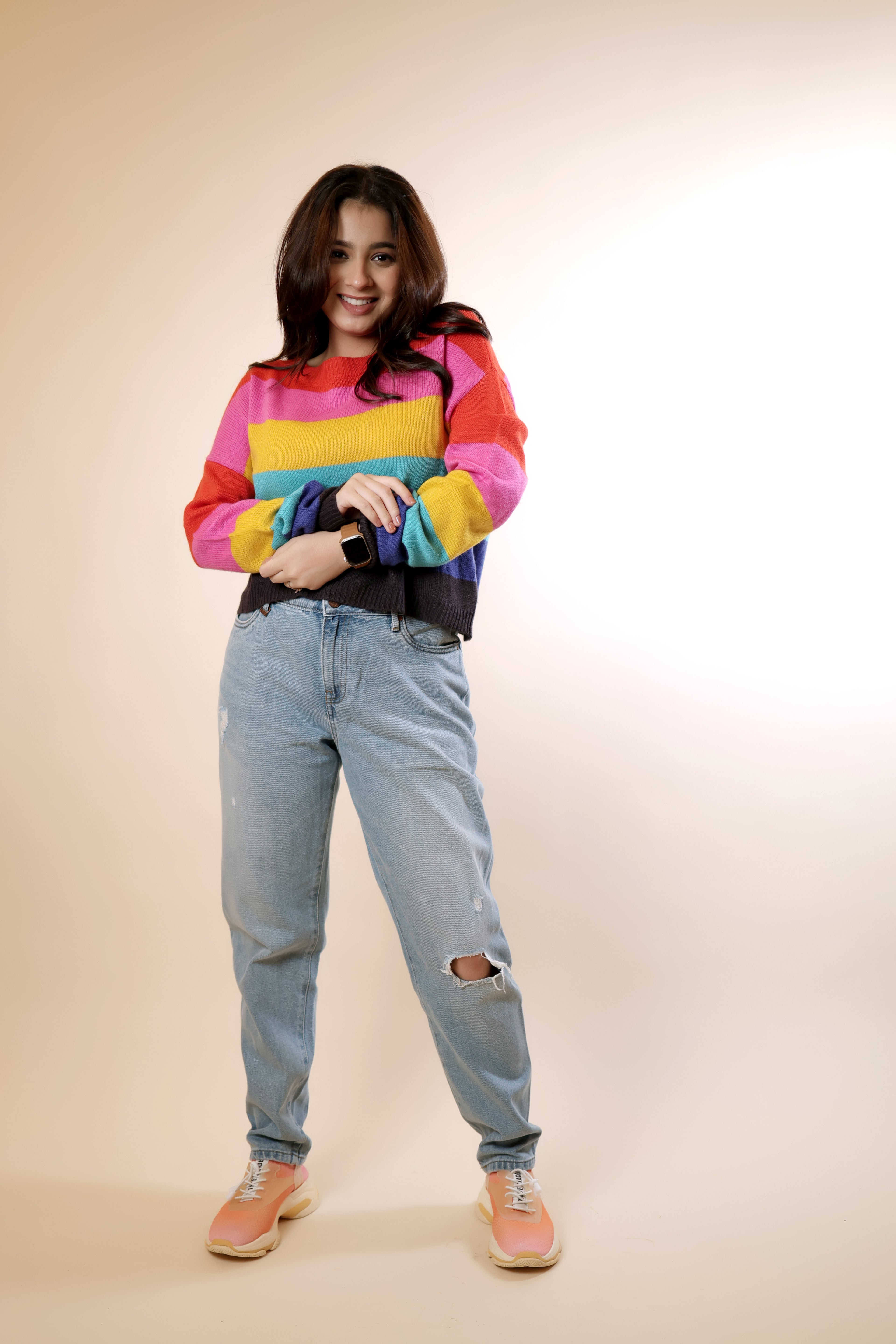 Multicolor Striped Knitted Sweater