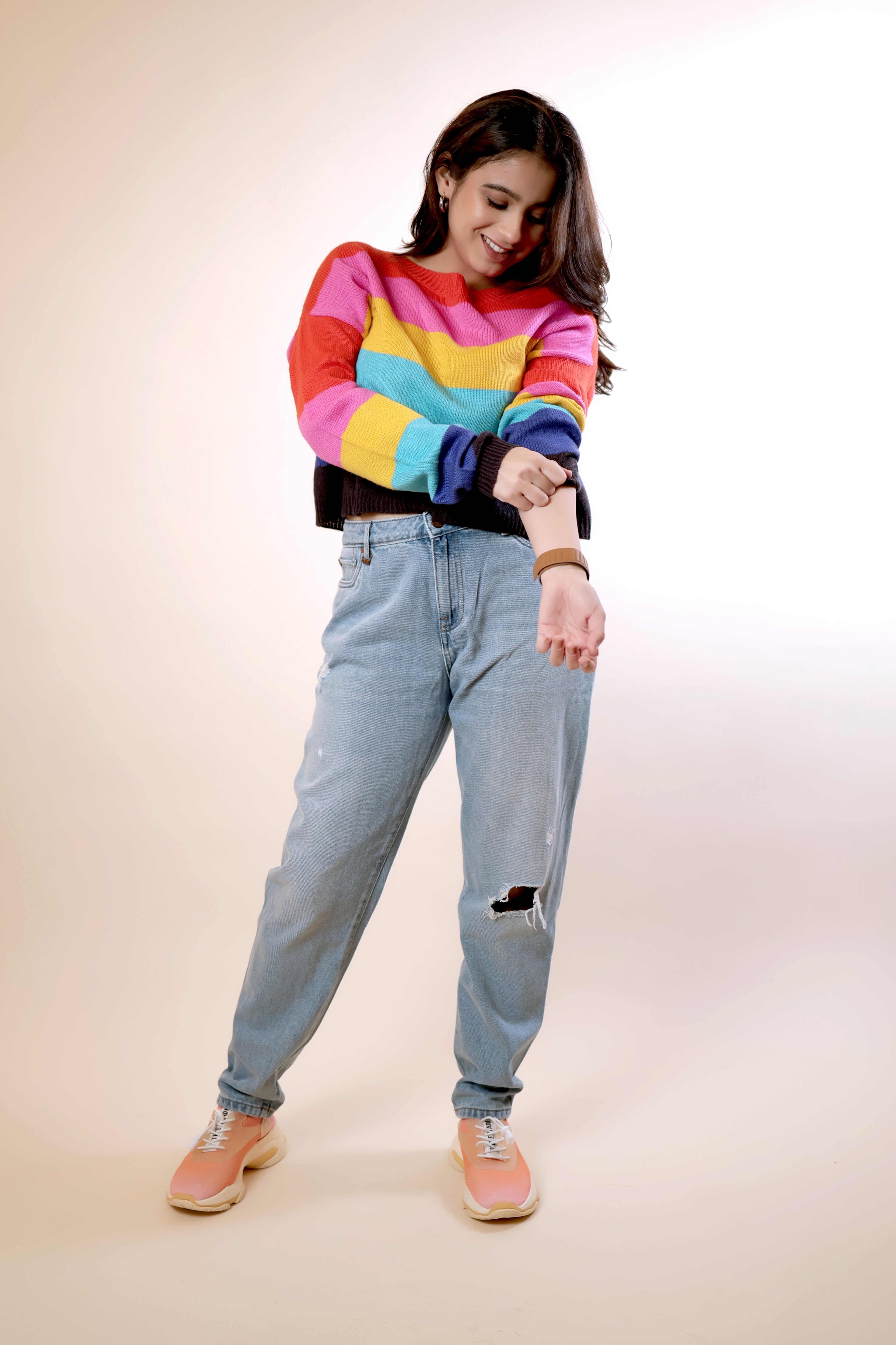 Multicolor Striped Knitted Sweater