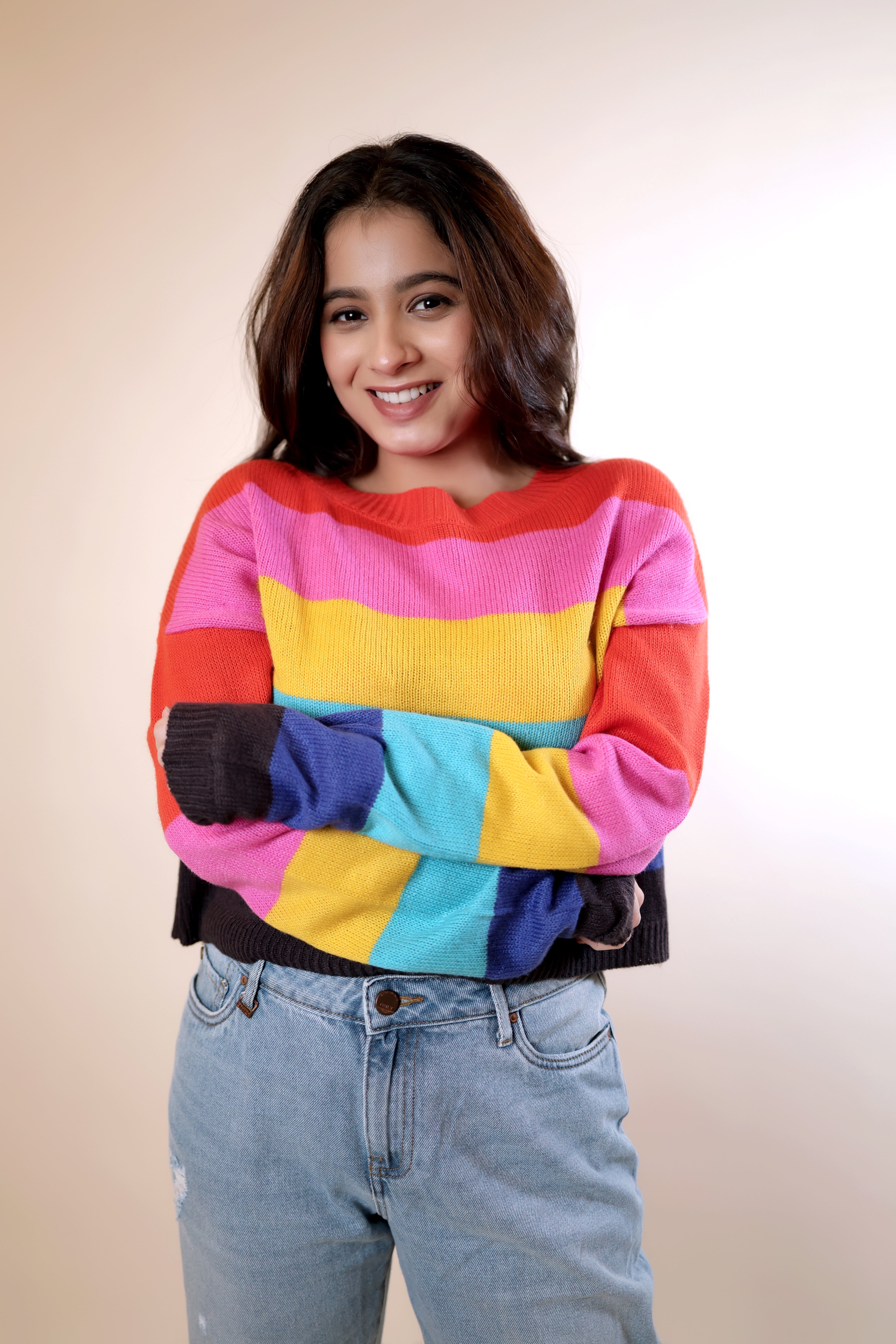 Multicolor Striped Knitted Sweater