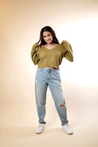 Green Cropped Jumper