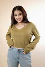 Green Cropped Jumper