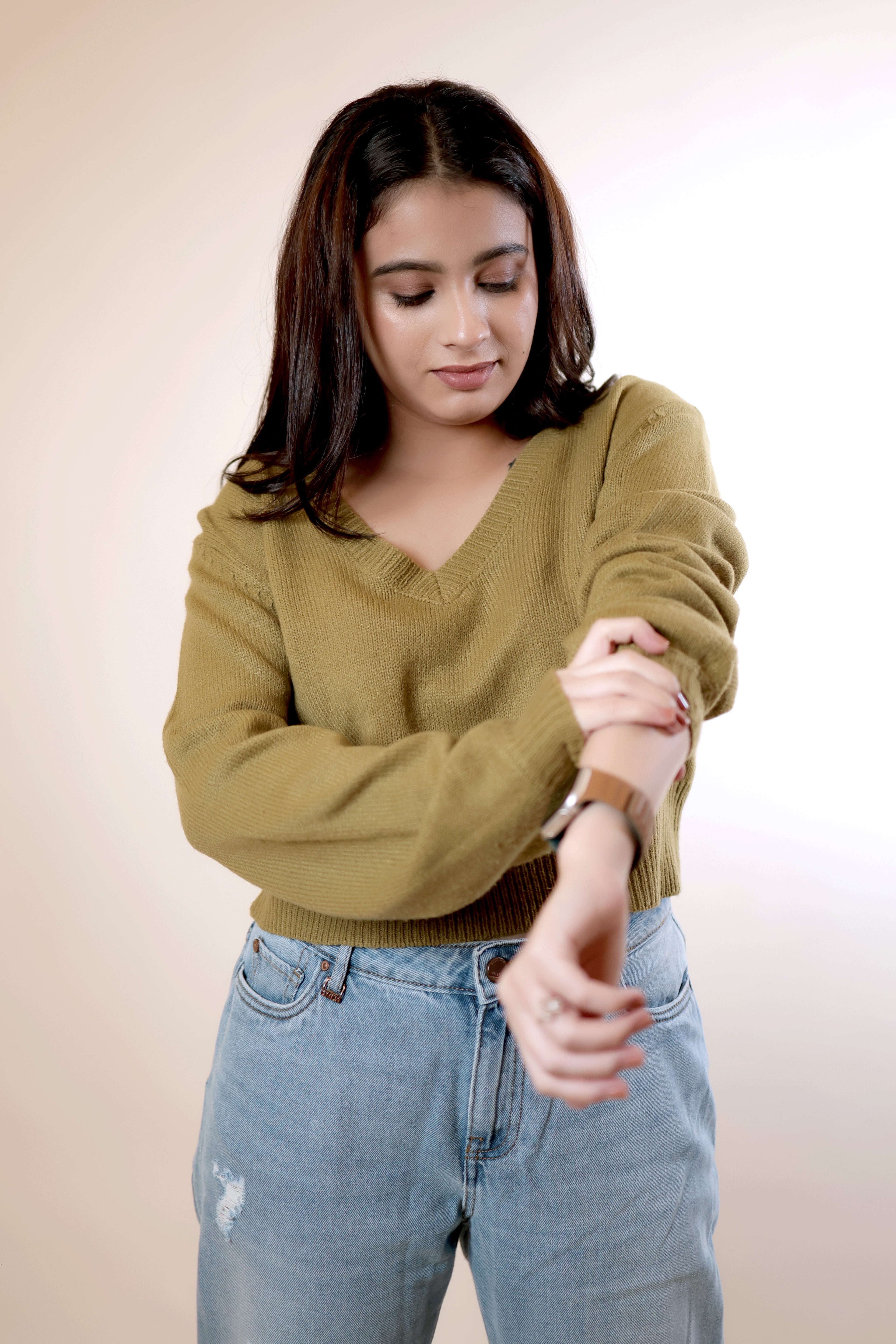 Green Cropped Jumper