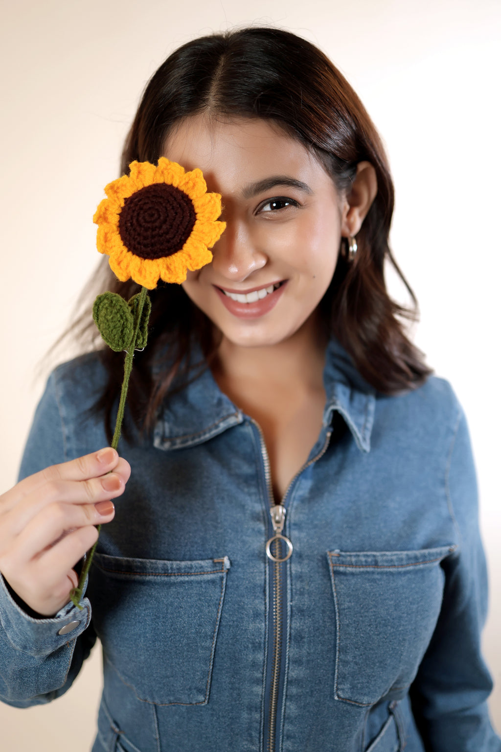 Blue Full-Sleeve Denim Dress
