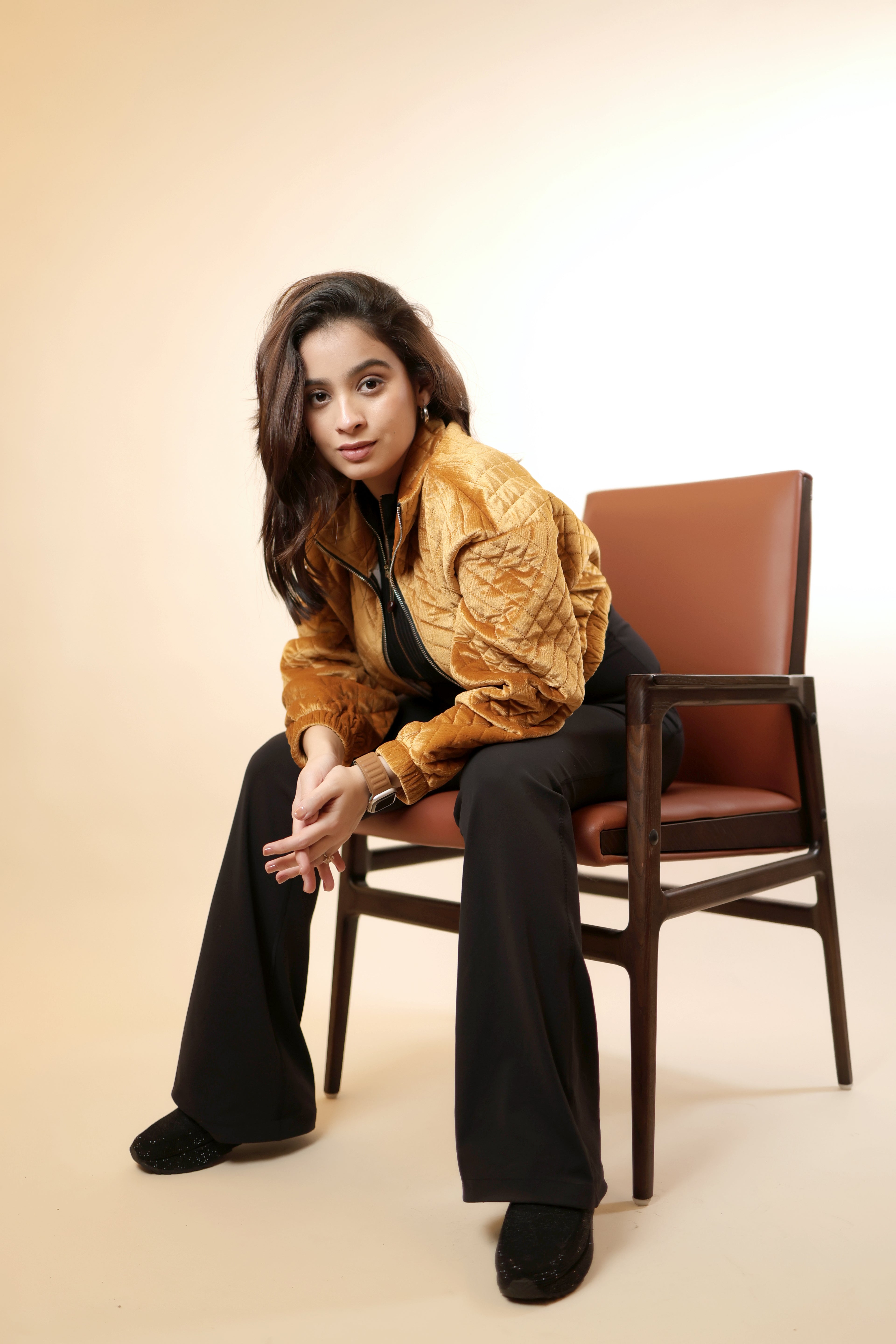 Cropped High Neck Zipper Jacket