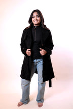 Black Long Winter Trench Coat