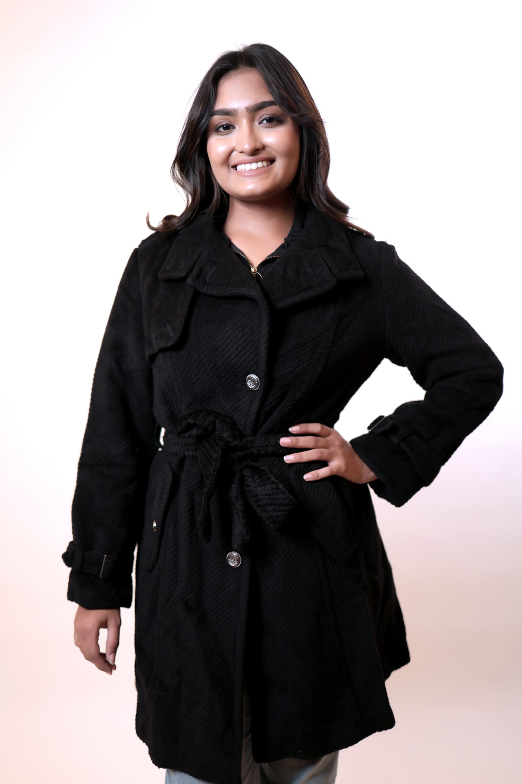 Black Long Winter Trench Coat