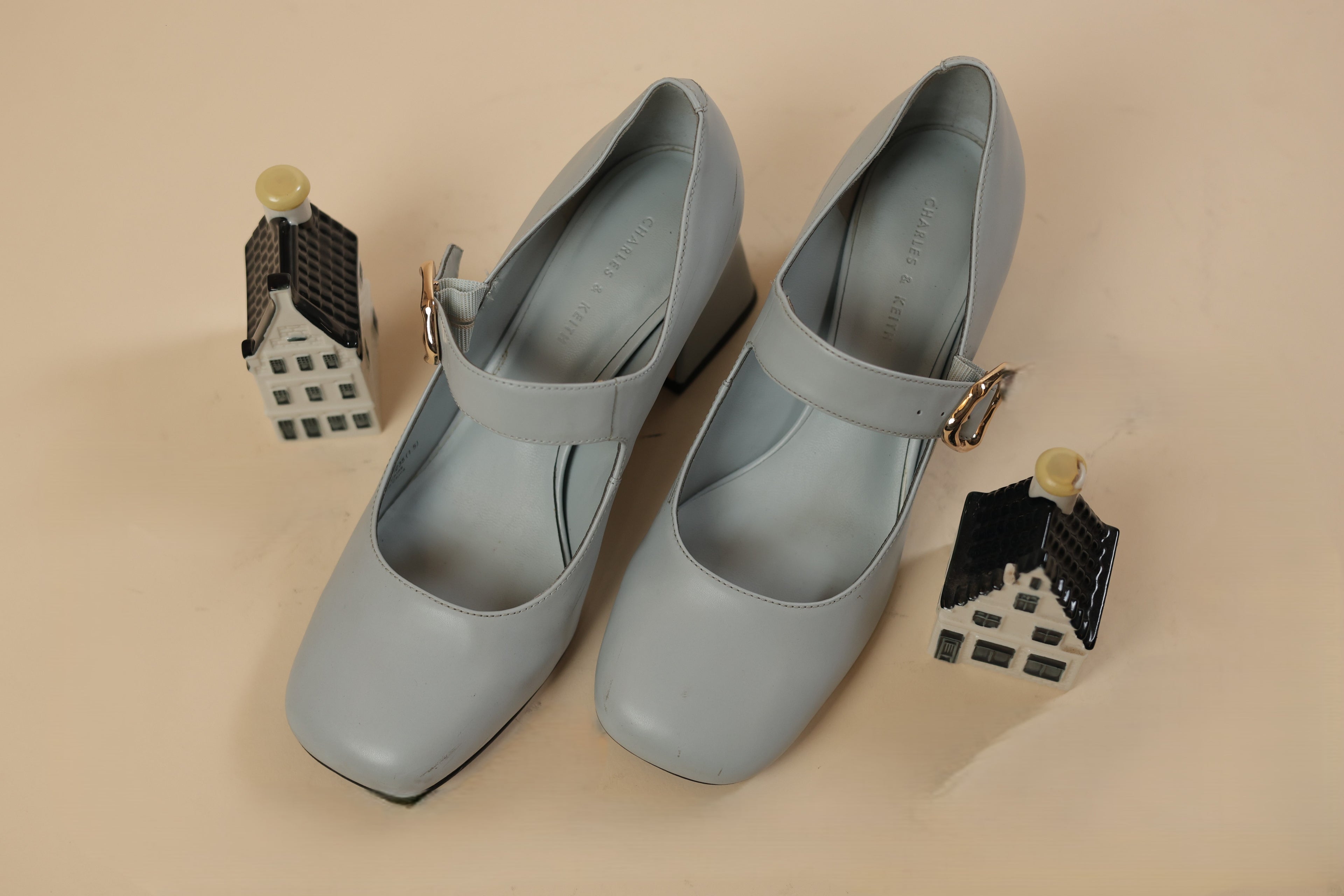 Pastel Blue Mary Jane Block Heels