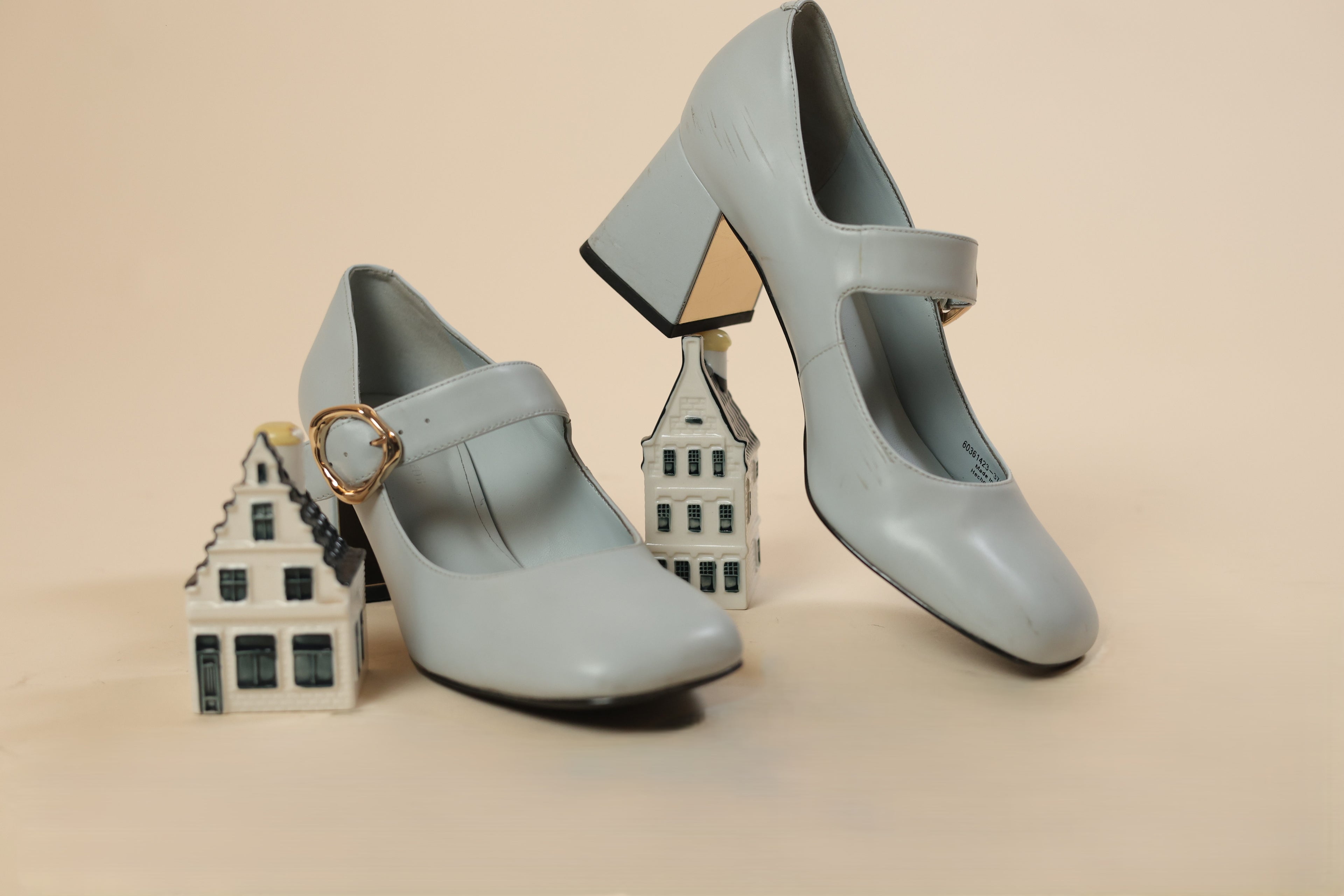 Pastel Blue Mary Jane Block Heels