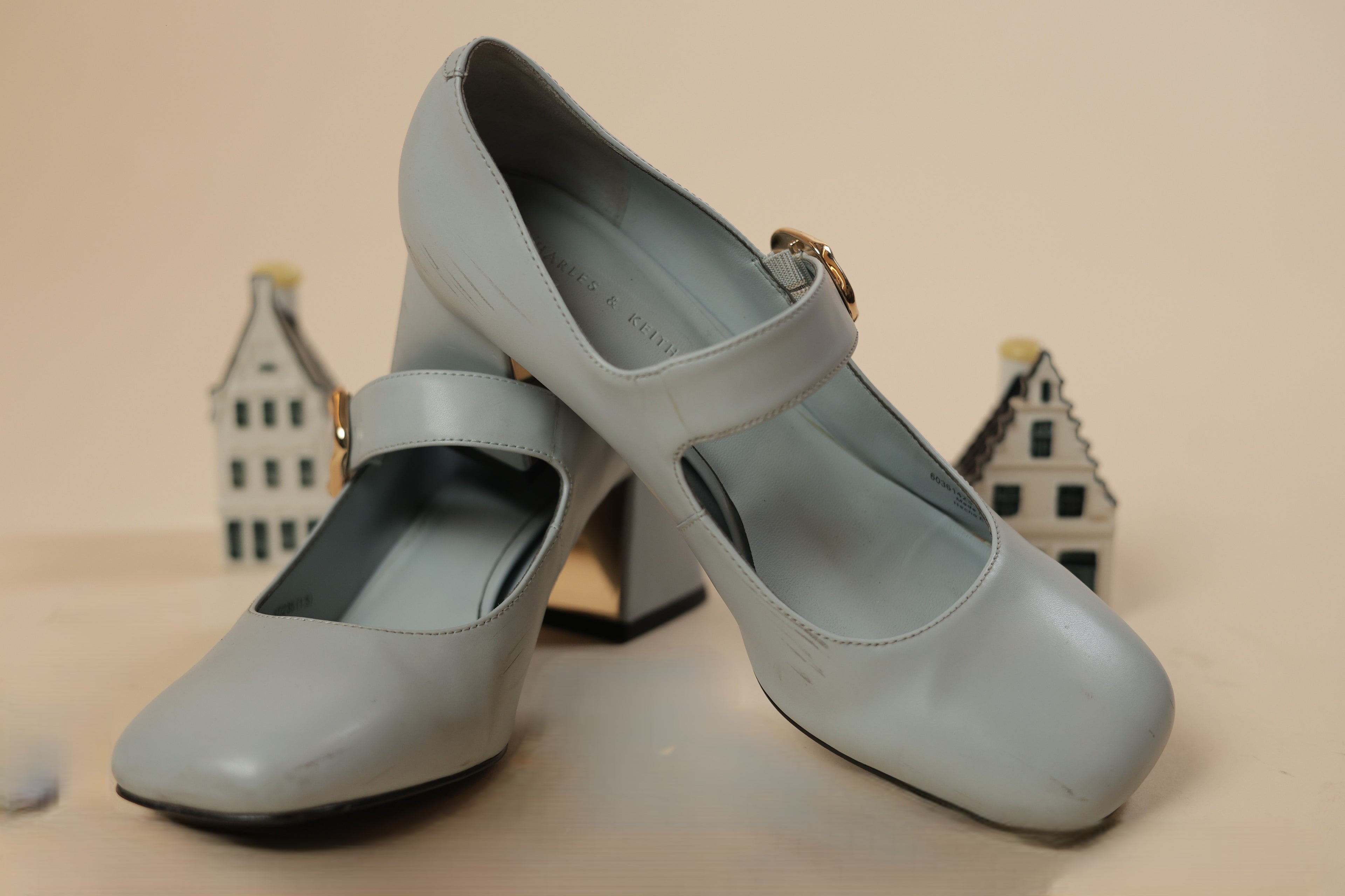 Pastel Blue Mary Jane Block Heels