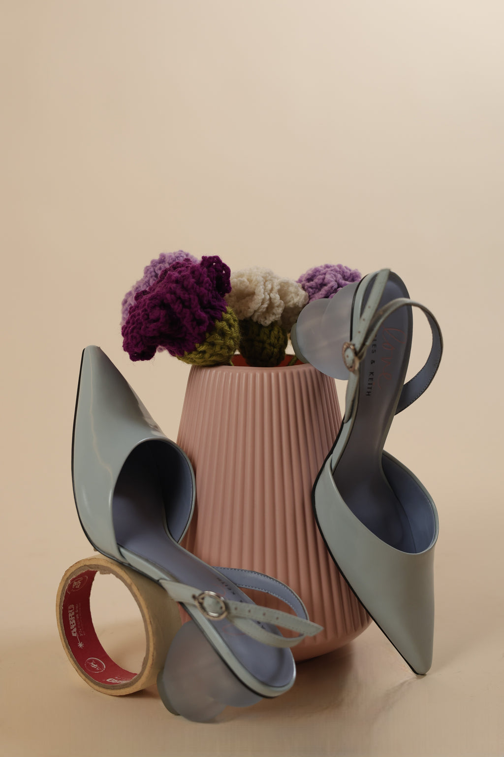 Light Blue Pointed-Toe Slingback Heels