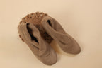Taupe Suede Slouch Ankle Boots for Women