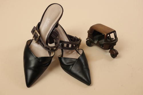 Black Studded Mules