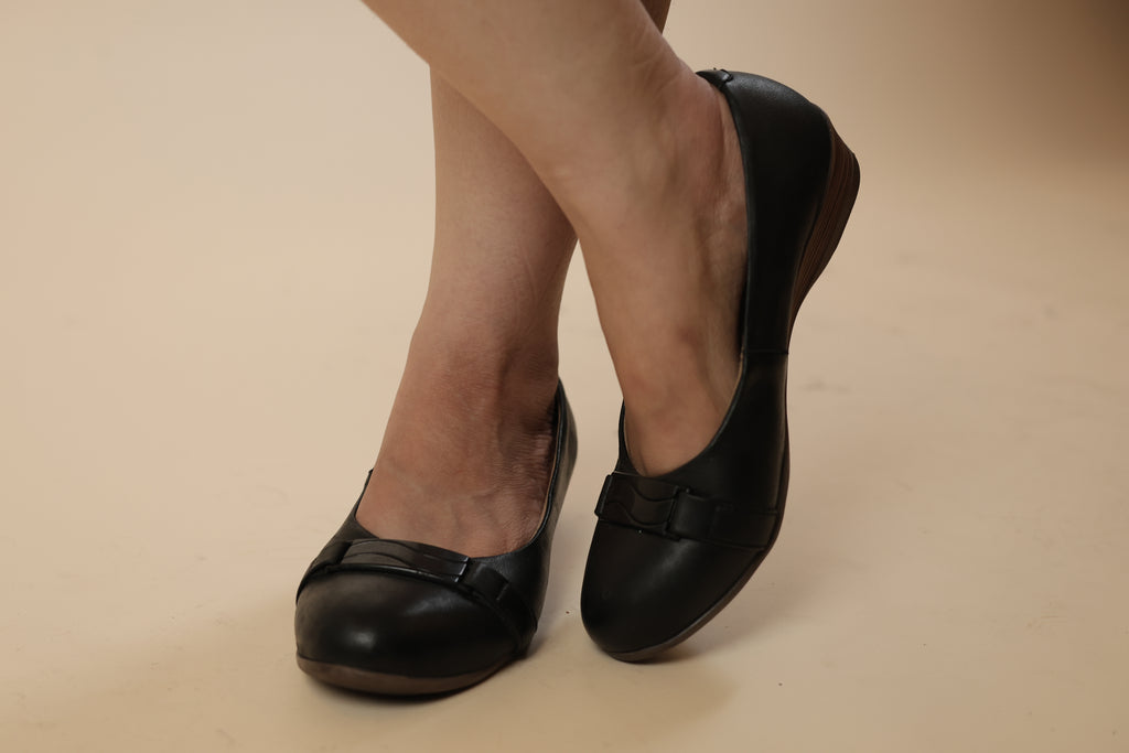 Black Buckle Ballet Flats