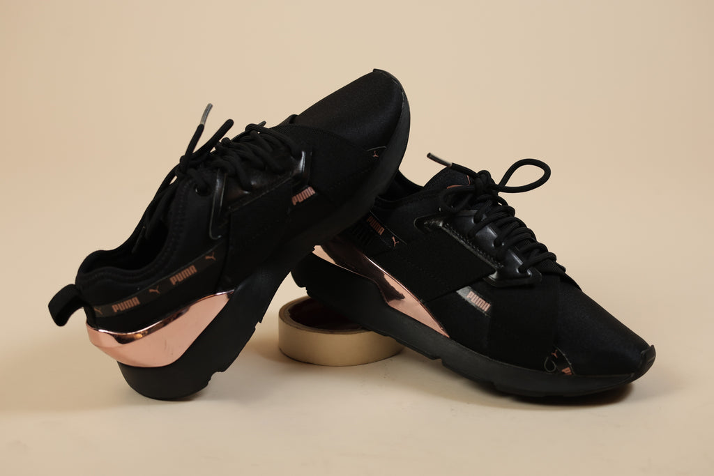 Women's Black and Rose Gold Running/Training Shoes