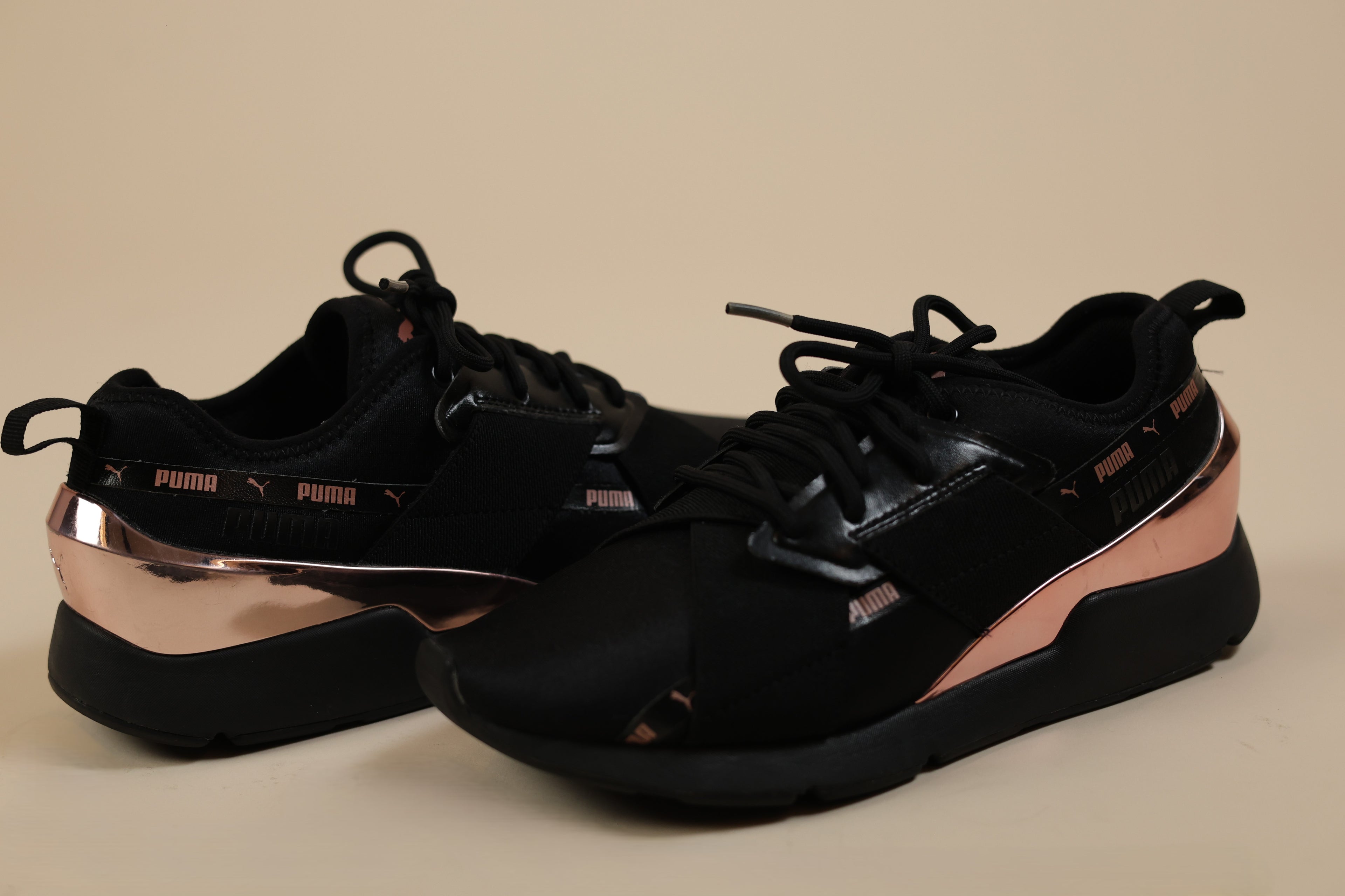 Women's Black and Rose Gold Running/Training Shoes