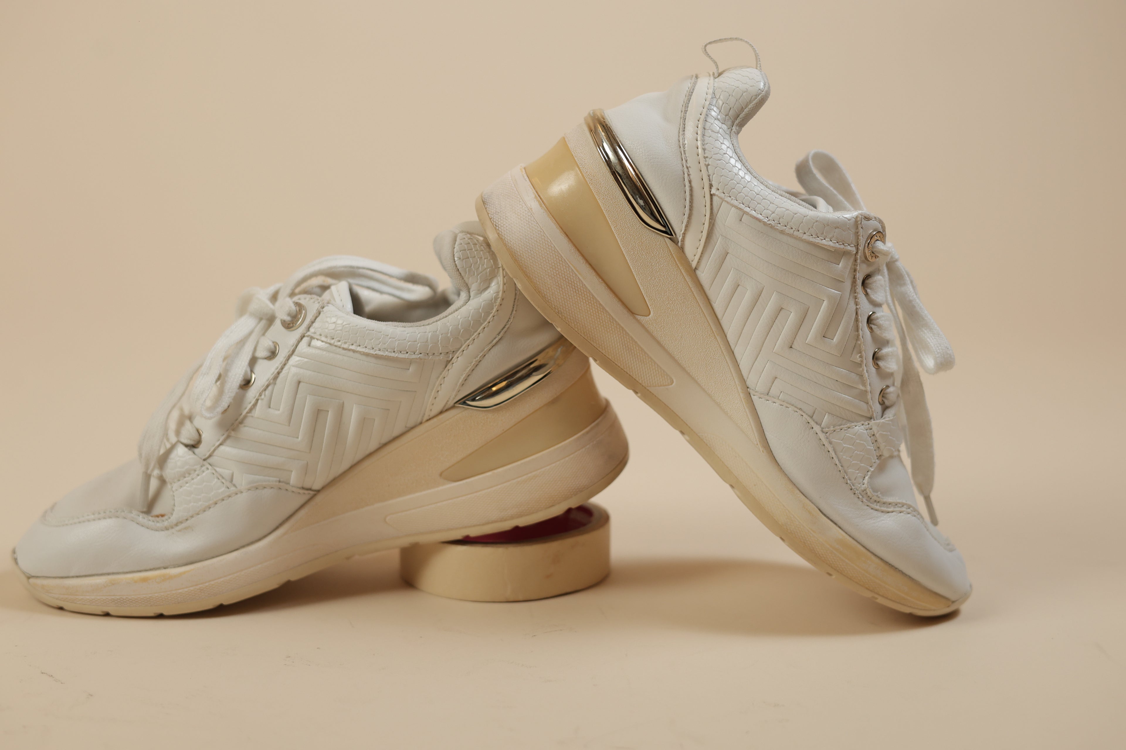 Neutral Tone Lace-Up Fashion Sneakers