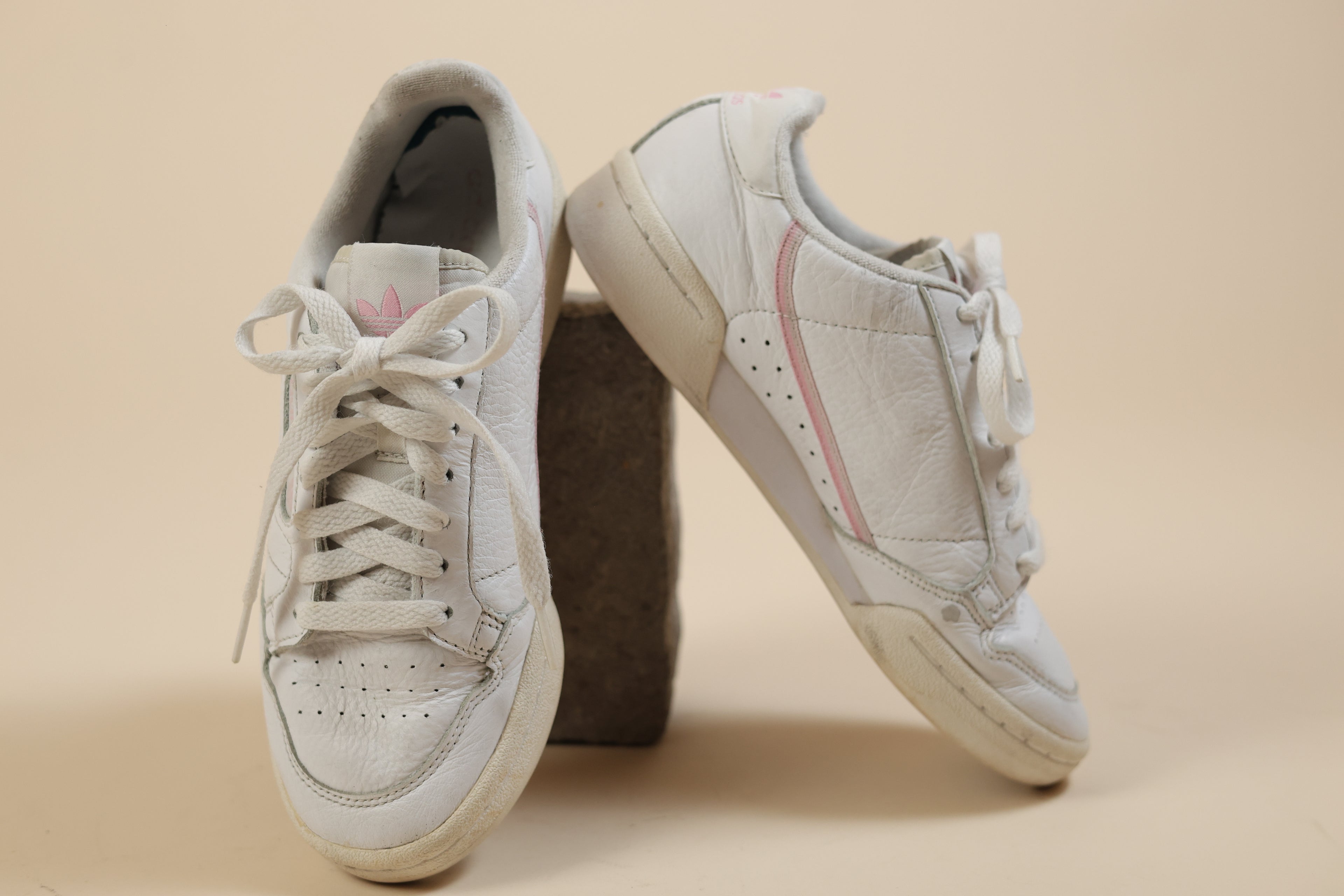 Adidas Continental 80 Sneakers - White/Pink Stripe