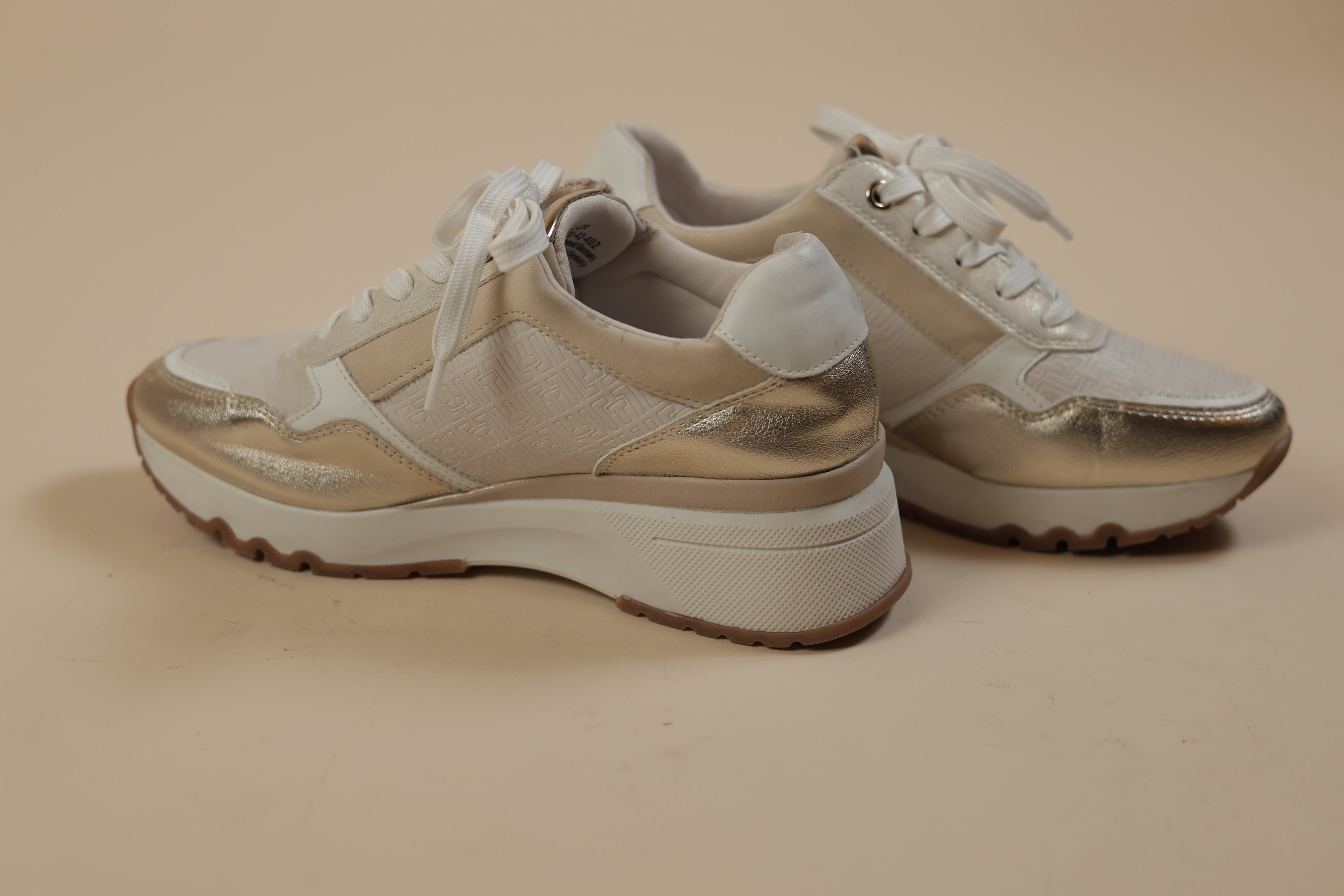 White Gold Chunky Sneakers