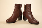 Versatile Brown Block Heel Booties