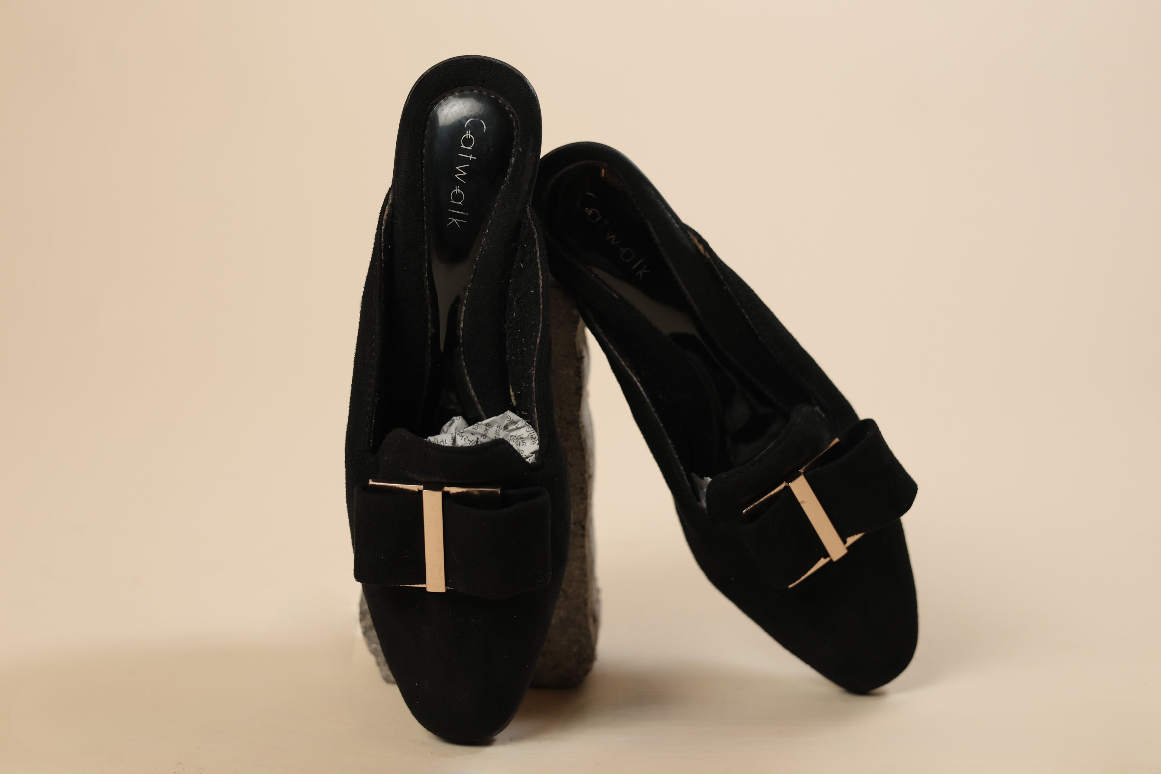 Black Slip-On Mules