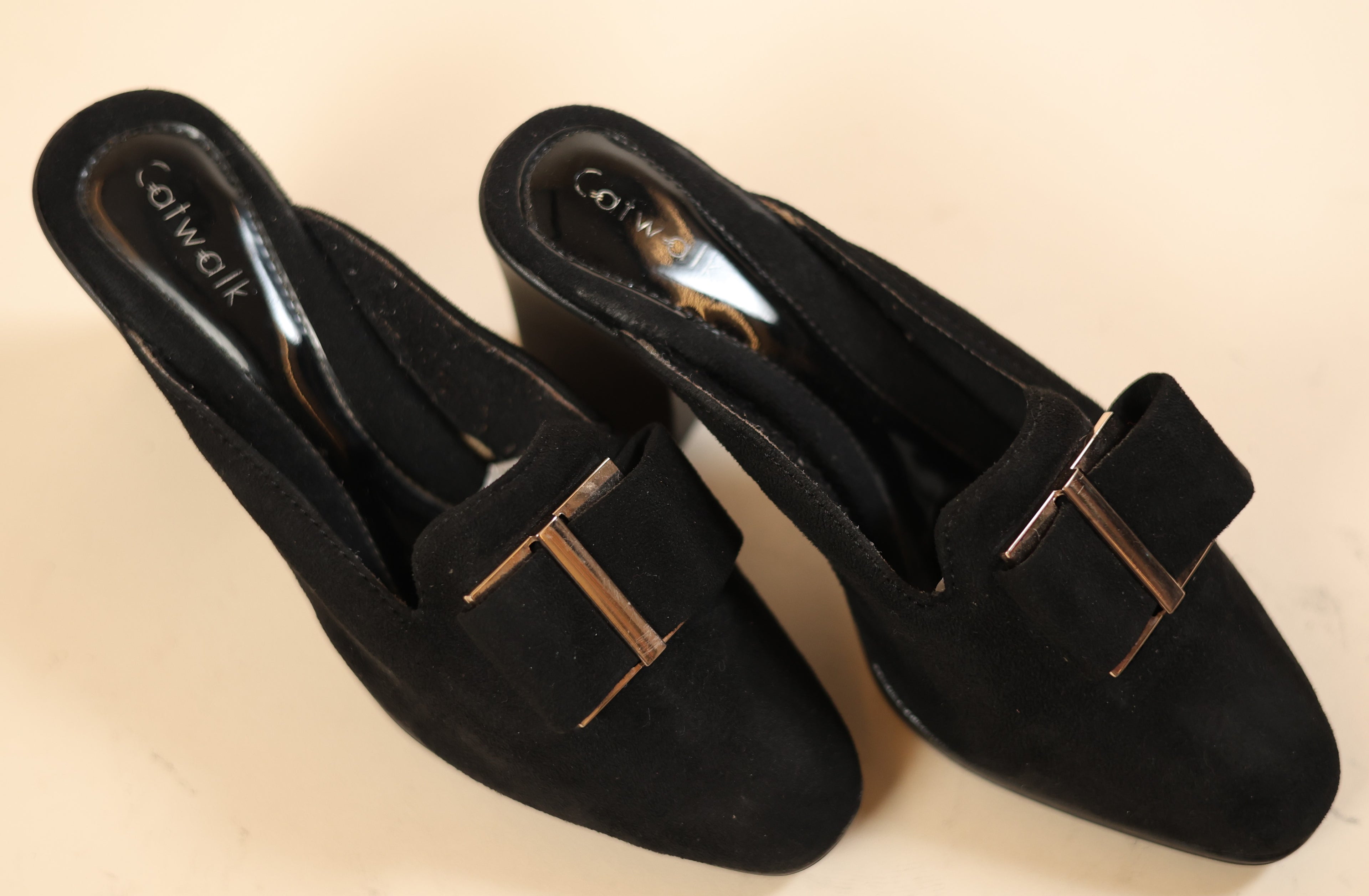 Black Slip-On Mules