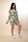 Lemon V-Neck Casual Dress – Spring Lemon Print