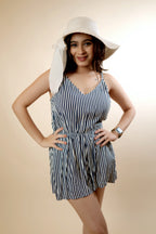 Casual Spaghetti Striped Jumpsuit